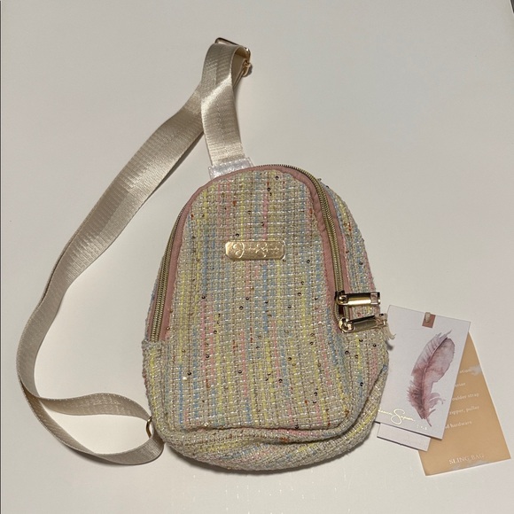 Jessica Simpson Pastel Tweed Crossbody Bag - Picture 1 of 4